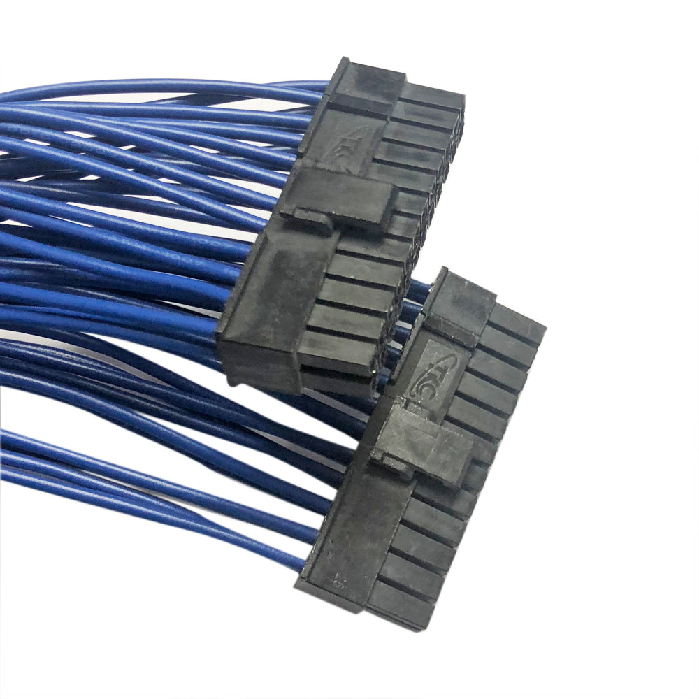 Power Supply Extension Cable PSU Male to Female Y Splitter Replacement for ATX 24Pin 1 to 2 Port 23.5cm