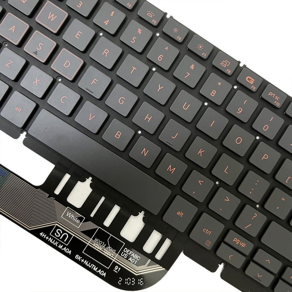 For Dell Inspiron G15 5510 5511 5515 5520 US Backlit Keyboard 0TJ0J6 490.0GE07.0A01