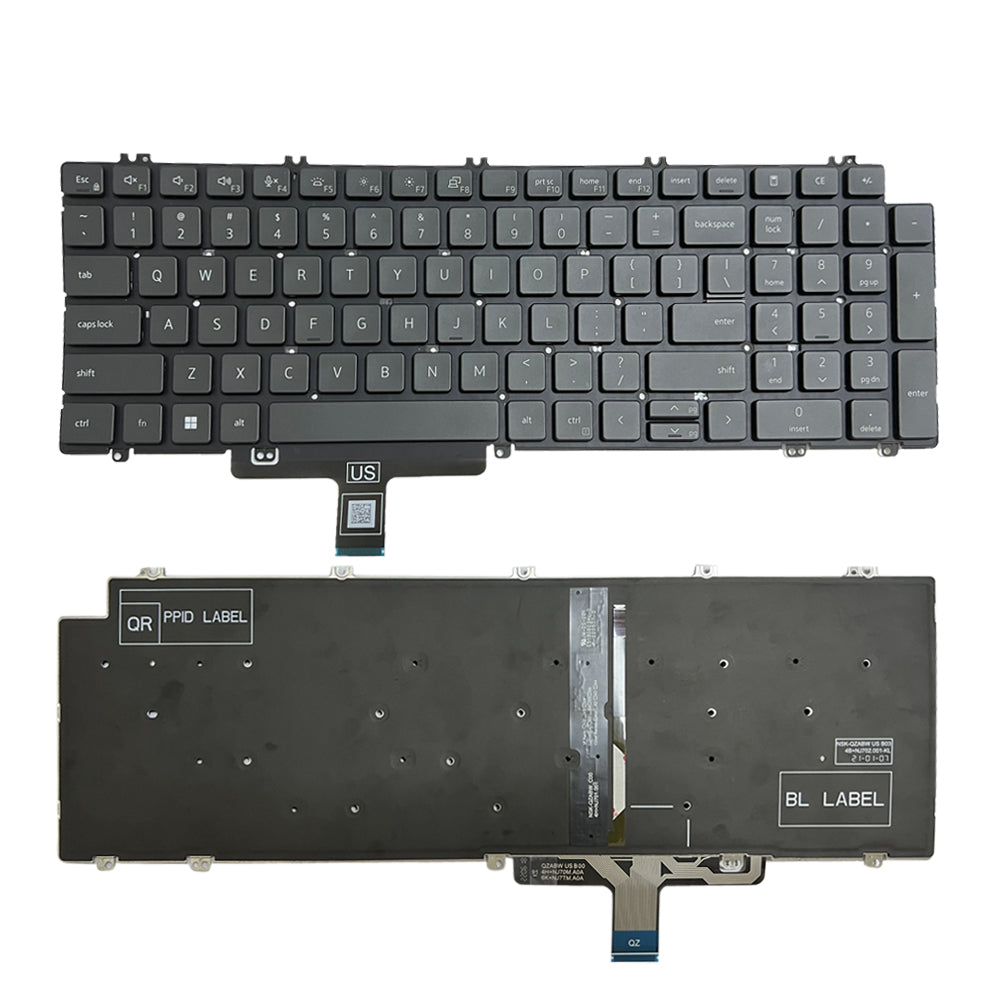 For Dell Latitude 5520 5521 Precision 3560 3561 US Backlit Keyboard Black