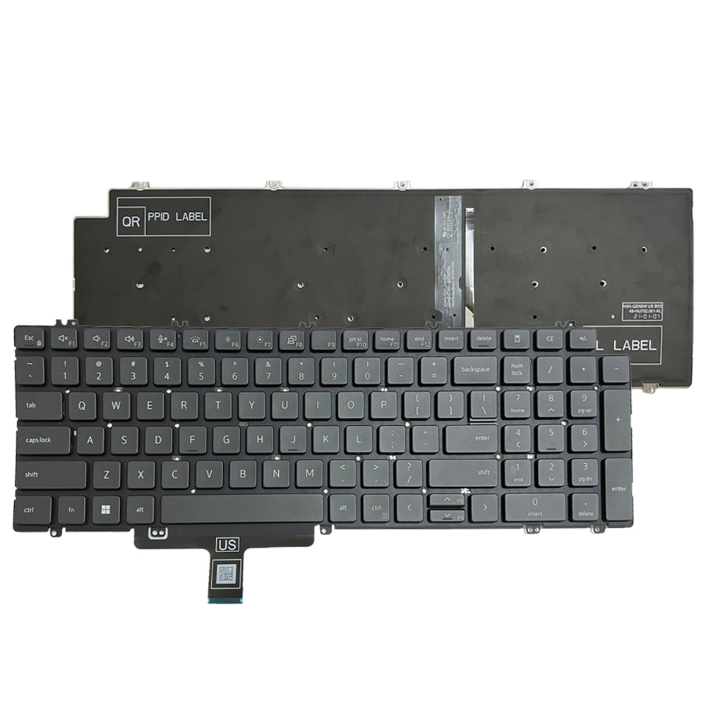 For Dell Latitude 5520 5521 Precision 3560 3561 US Backlit Keyboard Black