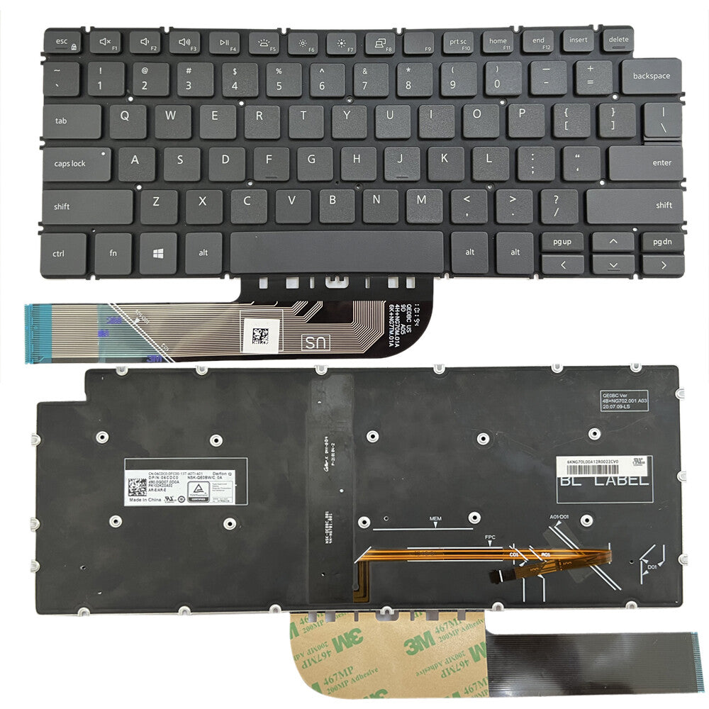 For DELL Inspiron 7490 Vostro 5390 5391 5490 5590 Latitude 3301 3410 US Backlit Keyboard