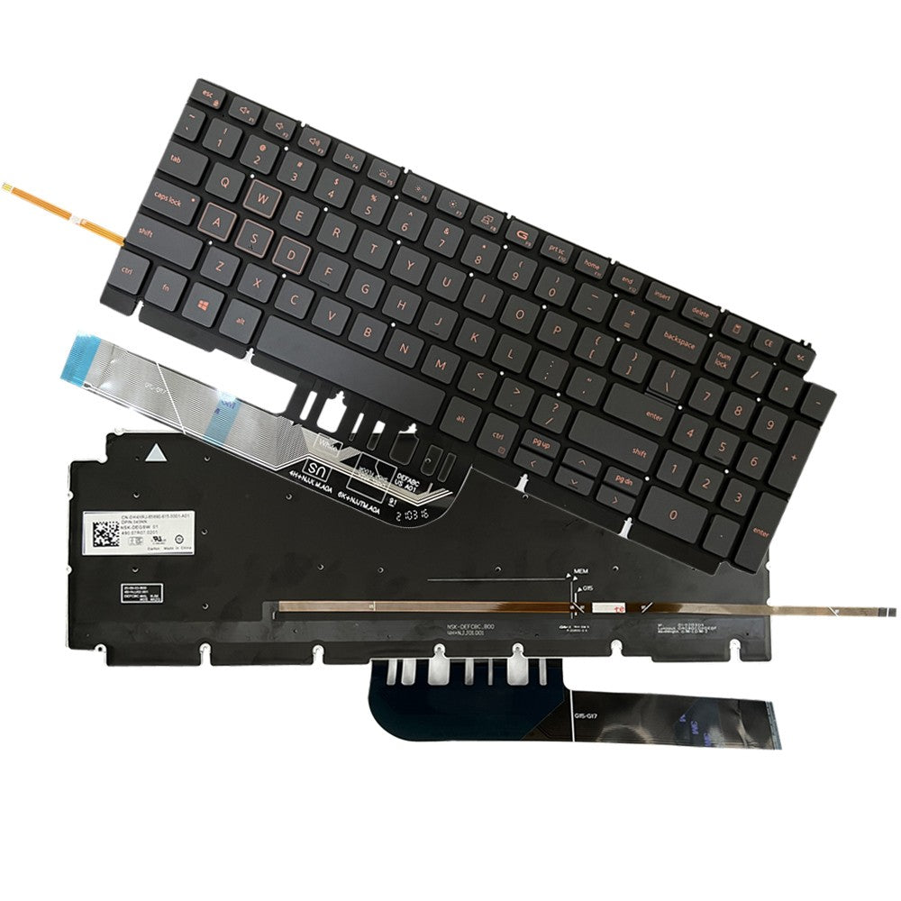 For Dell Inspiron G15 5510 5511 5515 5520 US Backlit Keyboard 0TJ0J6 490.0GE07.0A01