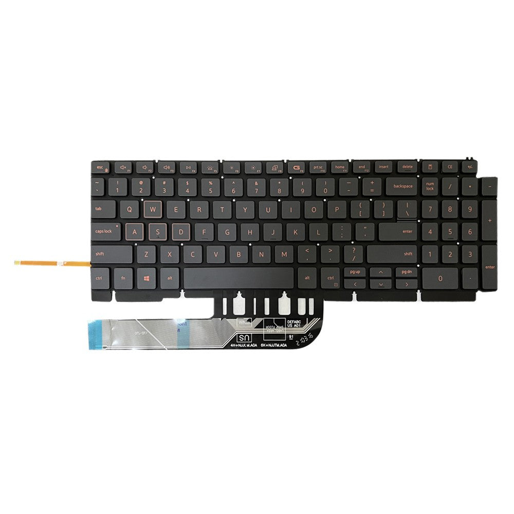 For Dell Inspiron G15 5510 5511 5515 5520 US Backlit Keyboard 0TJ0J6 490.0GE07.0A01
